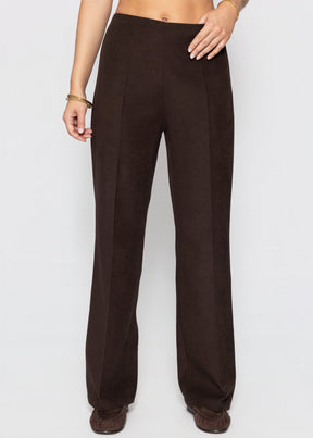 Straight-Leg-Hose mit Bügelfalte - braun