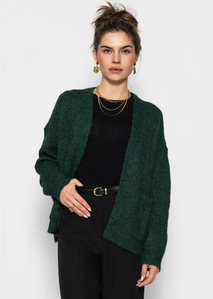 Strickcardigan mit Taschen - dunkelgrün
