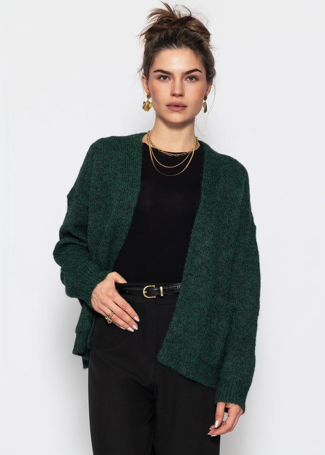 Strickcardigan mit Taschen - dunkelgrün