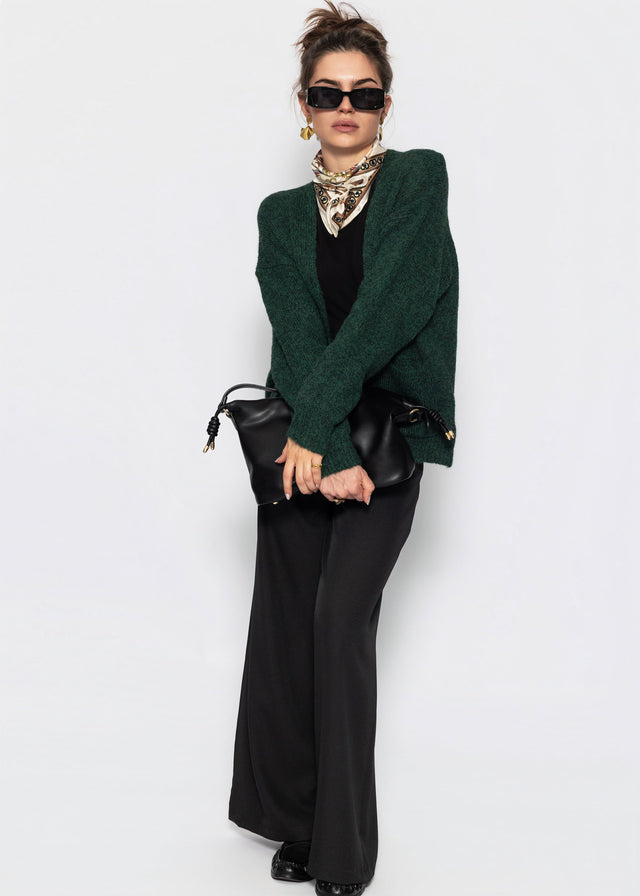Strickcardigan mit Taschen - dunkelgrün