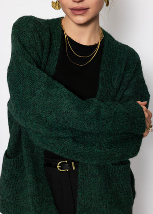 Strickcardigan mit Taschen - dunkelgrün