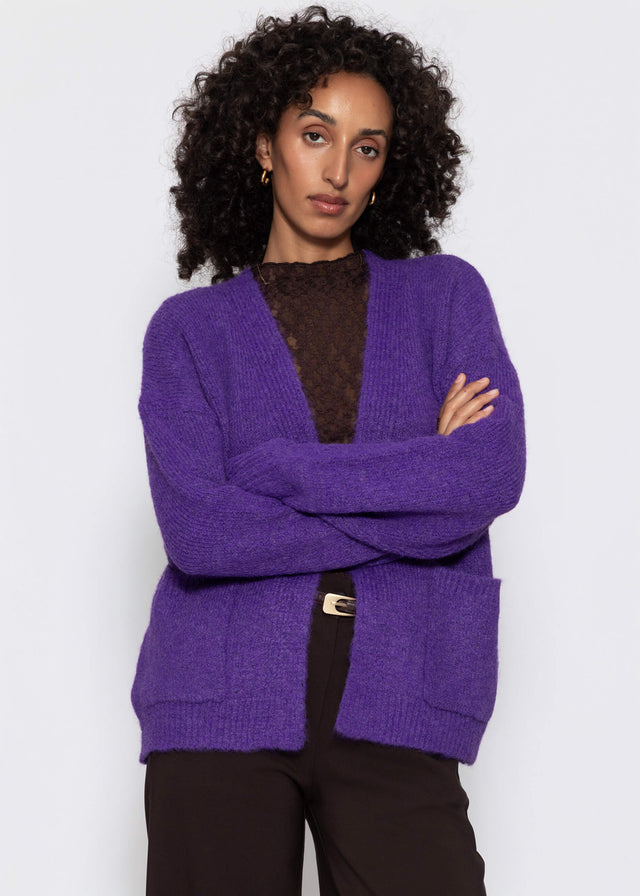 Strickcardigan mit Taschen - lila