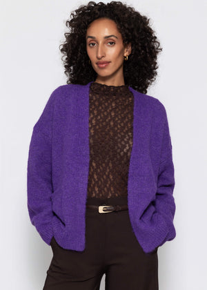 Strickcardigan mit Taschen - lila