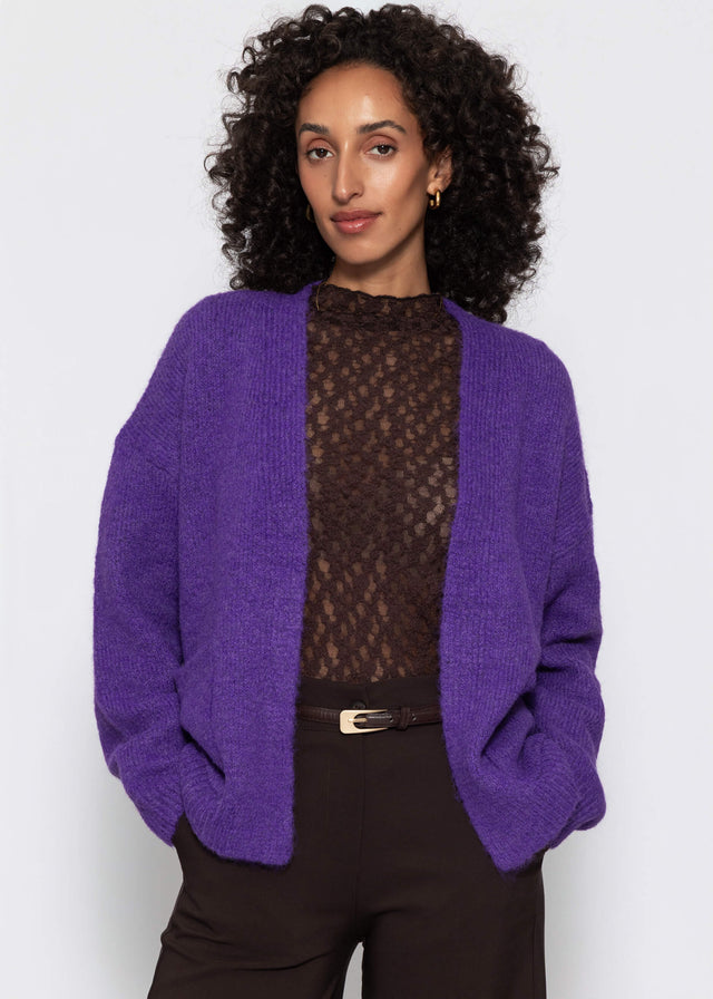 Strickcardigan mit Taschen - lila