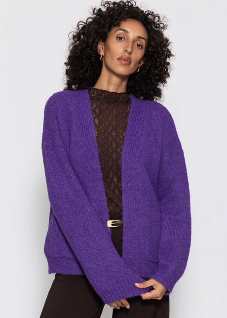 Strickcardigan mit Taschen - lila