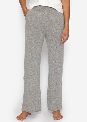 Strickhose mit Kaschmir - hellgrau