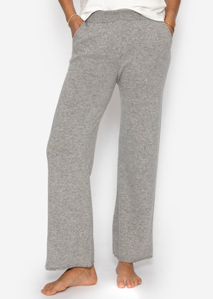 Strickhose mit Kaschmir - hellgrau