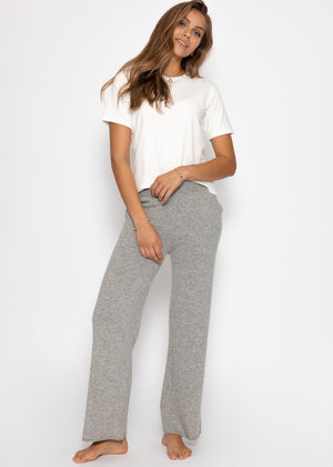 Strickhose mit Kaschmir - hellgrau