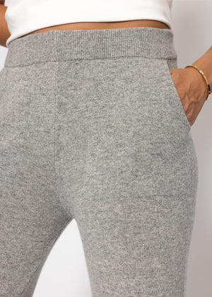 Strickhose mit Kaschmir - hellgrau