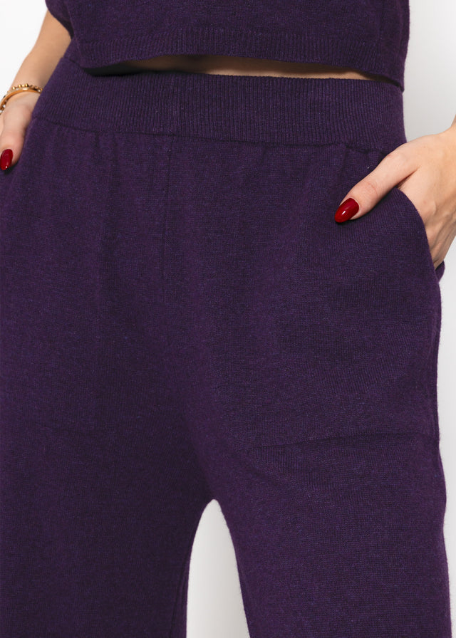 Strickhose mit Kaschmir - lila