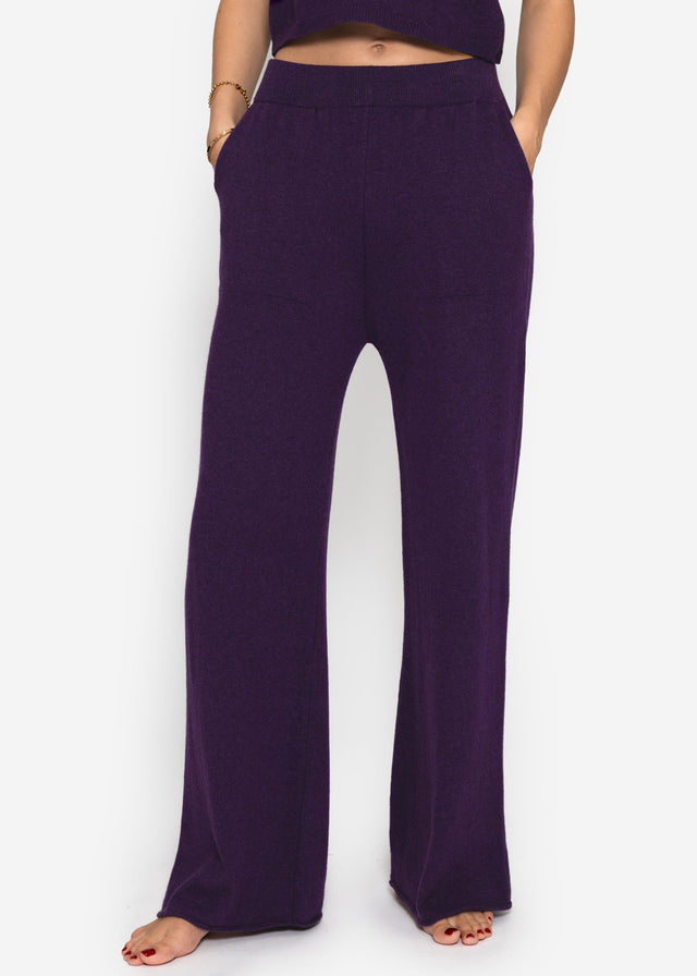 Strickhose mit Kaschmir - lila