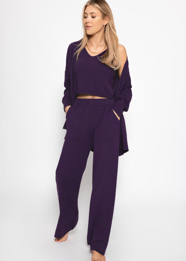 Strickhose mit Kaschmir - lila