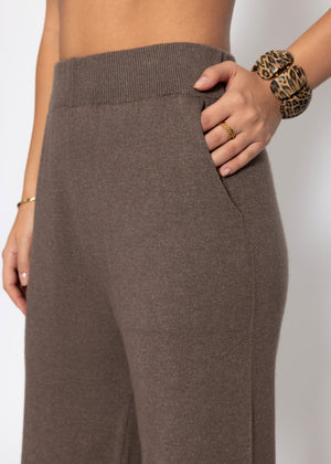 Knitting pants with cashmere - taupe