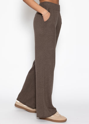 Knitting pants with cashmere - taupe