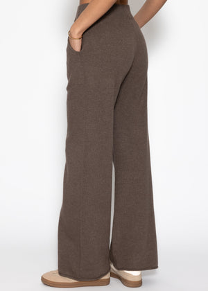 Knitting pants with cashmere - taupe