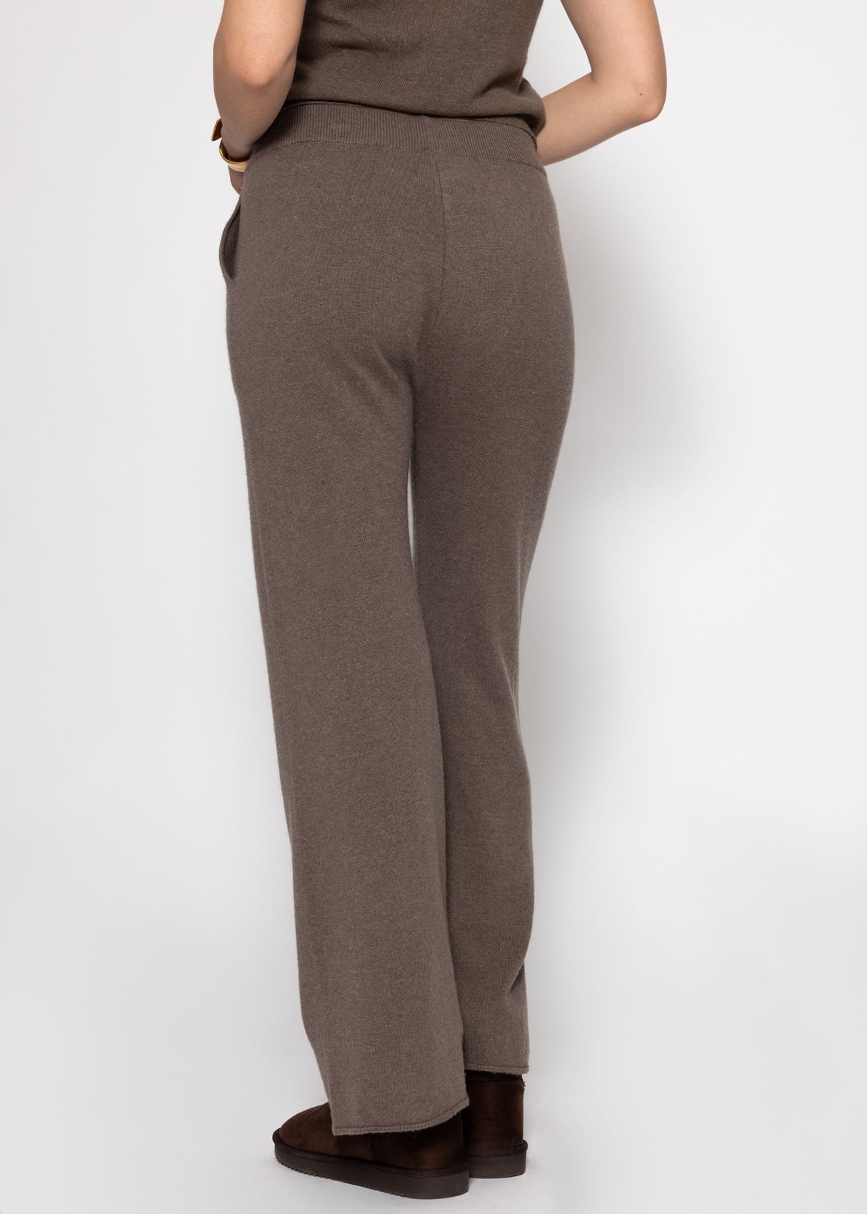 Strickhose mit Kaschmir - taupe