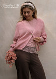Strickjacke mit 3/4-Ärmeln - altrosa