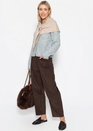 Strickjacke mit Herzknöpfen - grau