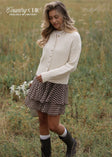 Strickjacke mit Herzknöpfen - offwhite