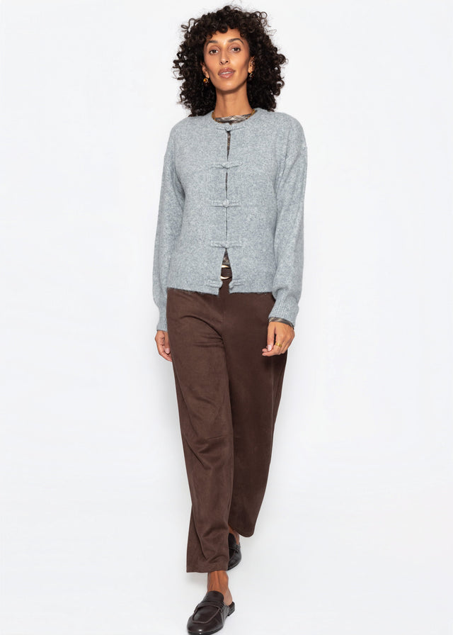 Strickjacke mit Knebelverschluss - grau