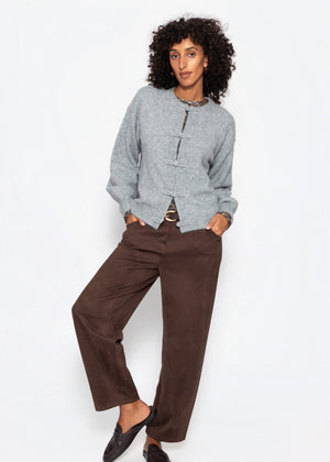 Strickjacke mit Knebelverschluss - grau