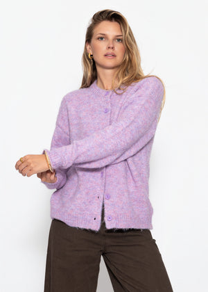 Strickjacke mit Knopfleiste - flieder