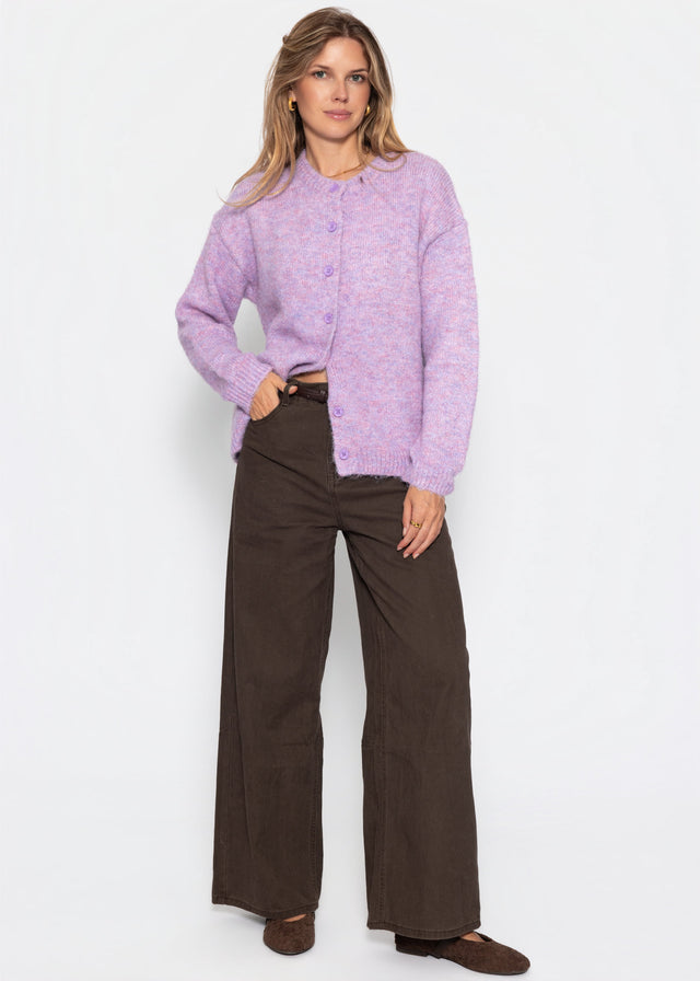 Cardigan with button placket - lilac
