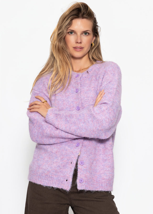Cardigan with button placket - lilac