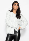 Strickjacke mit Knopfleiste - grau