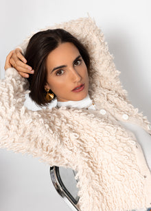 Cardigan with loop structure - light beige