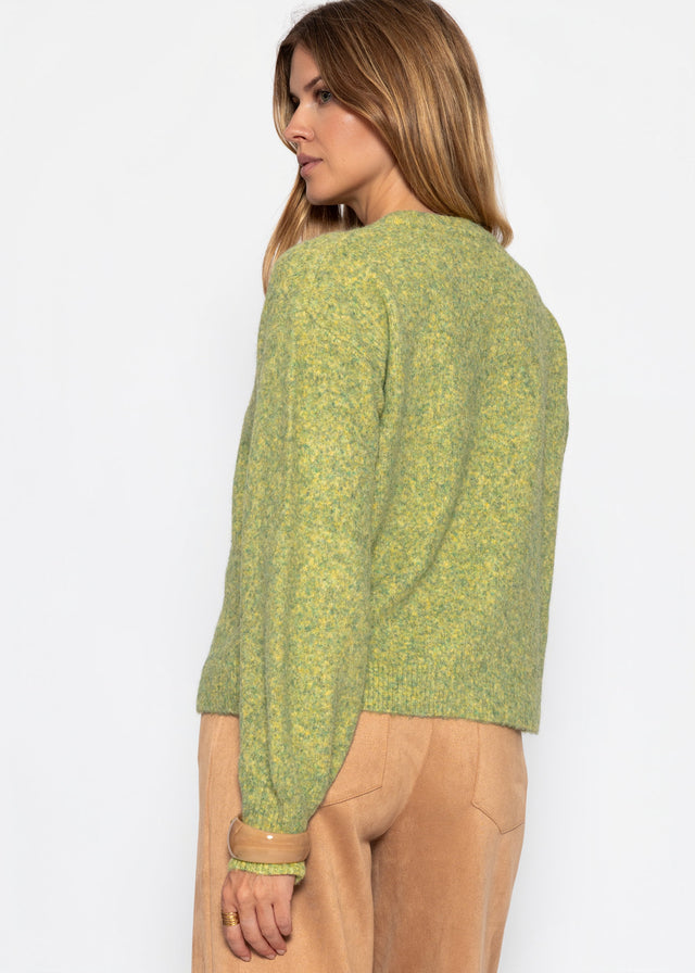 Strickjacke mit Knebelverschluss - grün - SASSYCLASSY