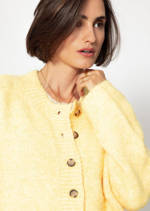 Part jacket with bags & large button placket - yellow