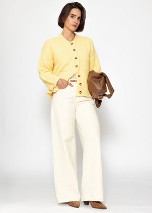 Part jacket with bags & large button placket - yellow