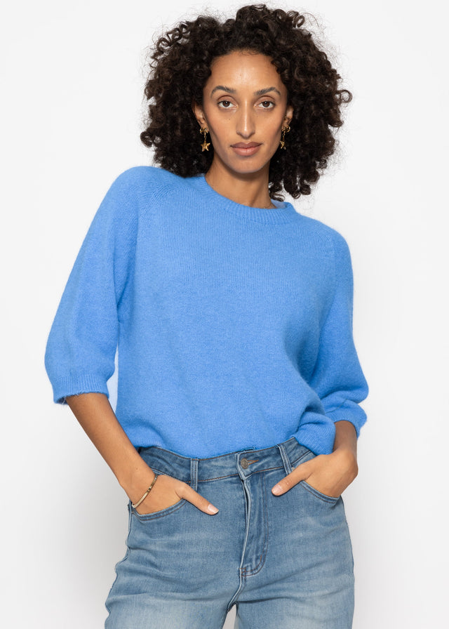 Knit top with alpaca - blue