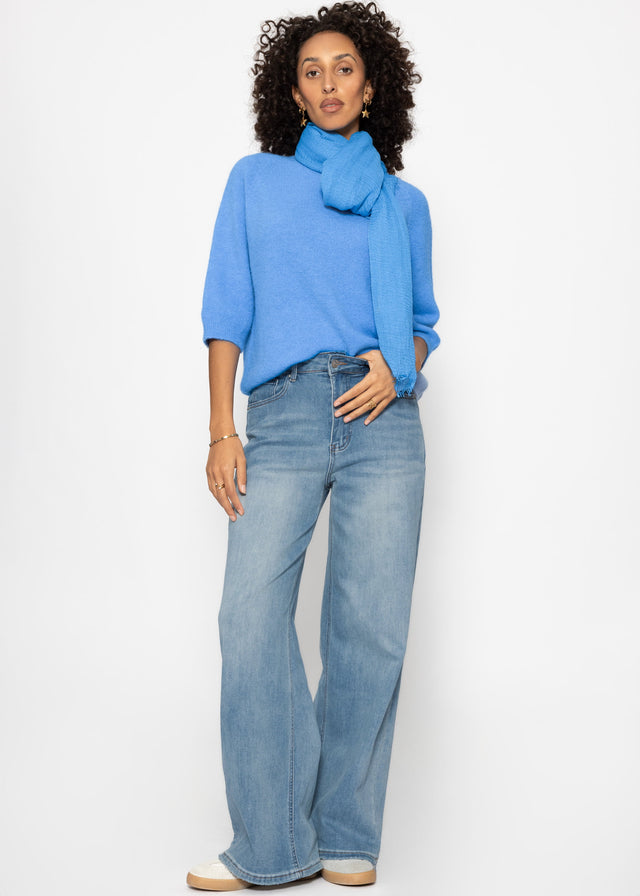 Knit top with alpaca - blue