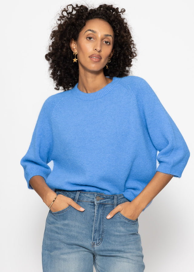 Knit top with alpaca - blue