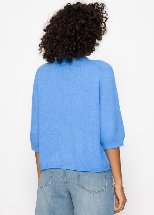 Knit top with alpaca - blue
