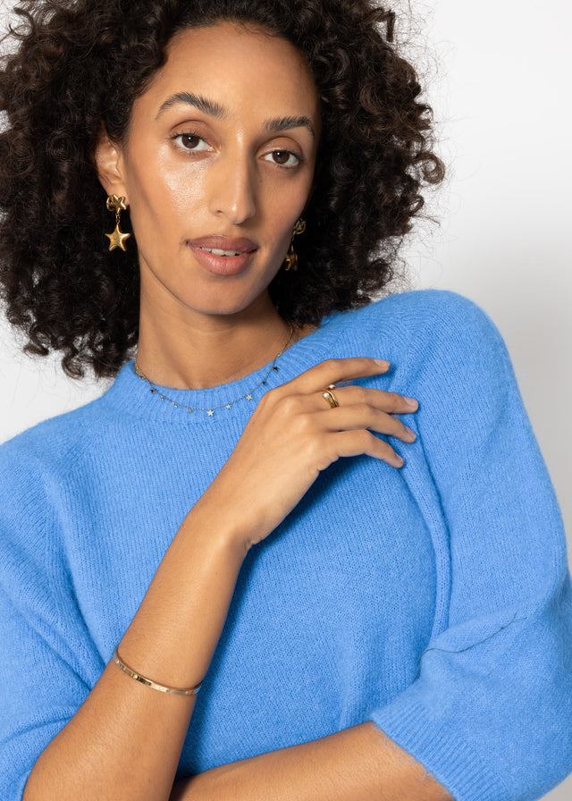 Knit top with alpaca - blue