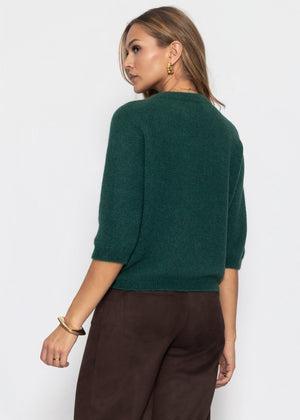 Strickoberteil mit Alpaka - dunkelgrün