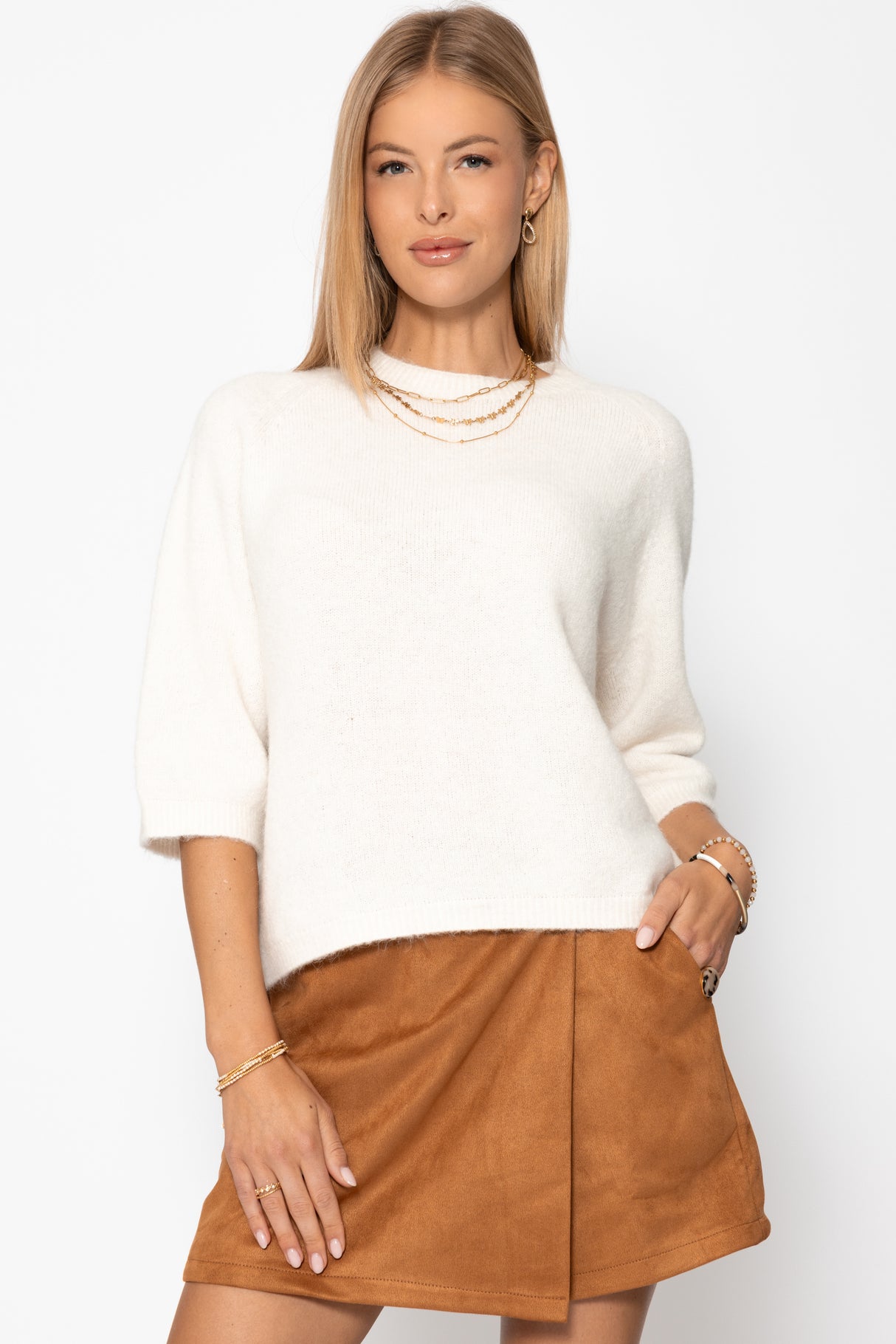 Strickoberteil - offwhite