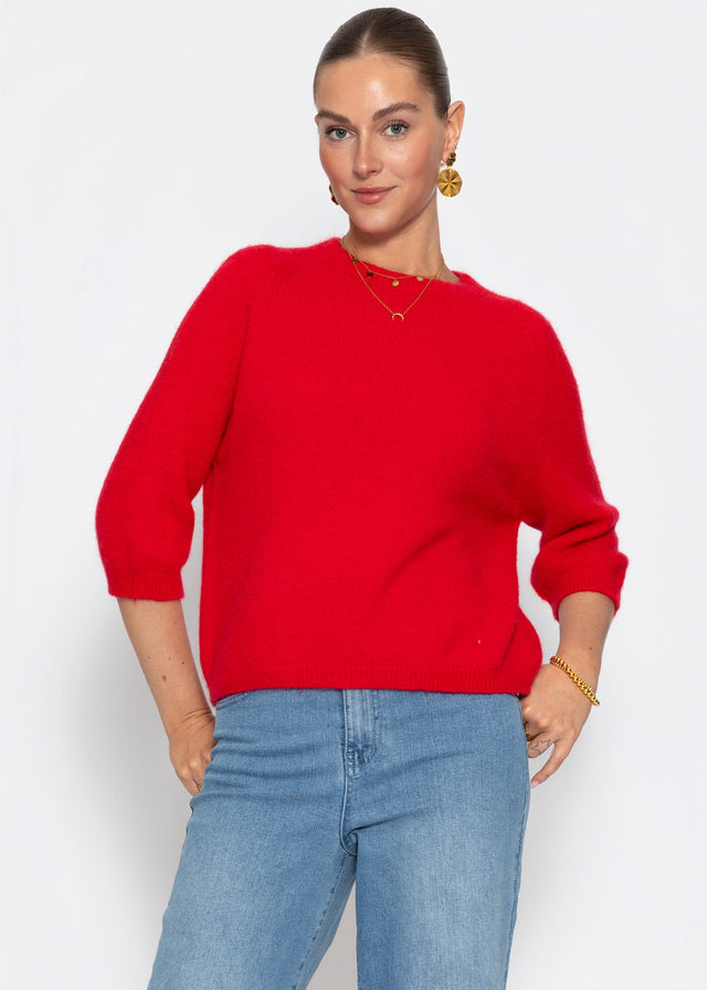 Strickoberteil mit Alpaka- rot