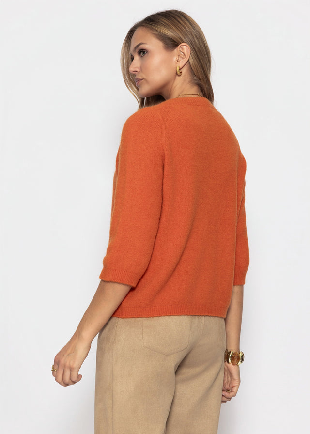Strickoberteil mit Alpaka - terracotta