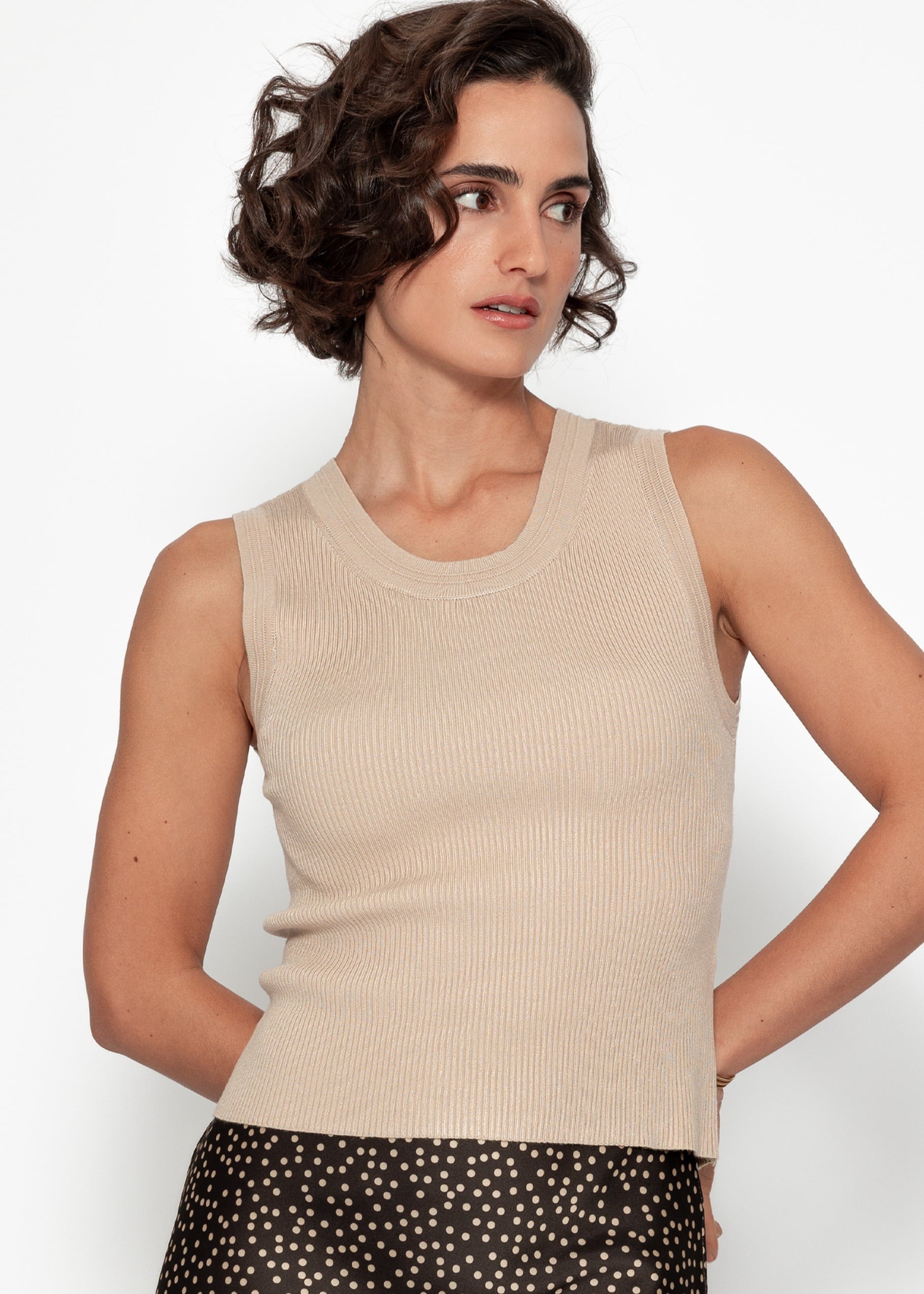 Bibiy. CLARISSA SLEEVELESS TOP ブラック ドット Bibiy トップス