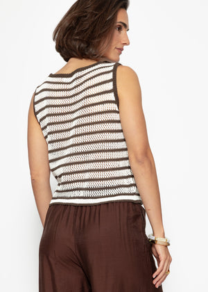 Stricktop mit Schleifenverschluss - offwhite