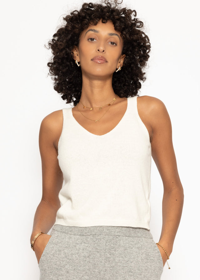 Stricktop mit Kaschmir - offwhite