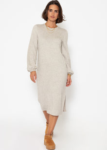 Super soft Jerseykleid in Midilänge - taupe
