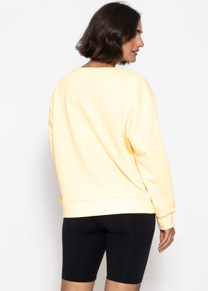 sassyclassy Sweatshirt mit überschnittenen Schultern - buttergelb