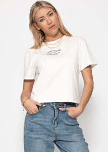 T-shirt with Sardinia print - off-white