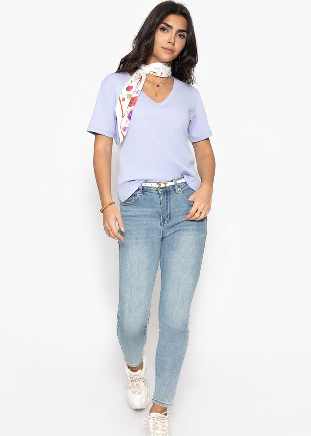 V-neck T-shirt - lilac