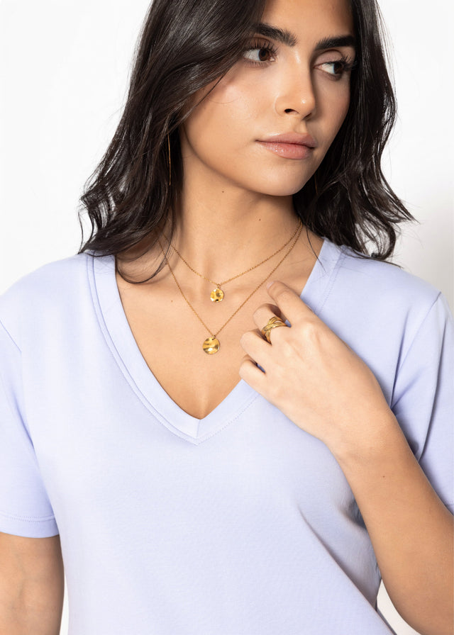 V-neck T-shirt - lilac